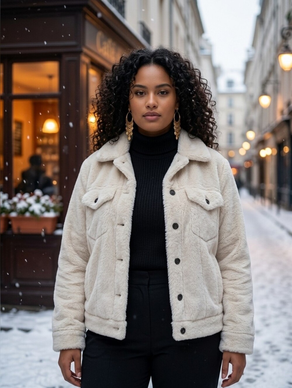 Ci Sono Cream Cozy Teddy Jacket - Picture 1 of 7